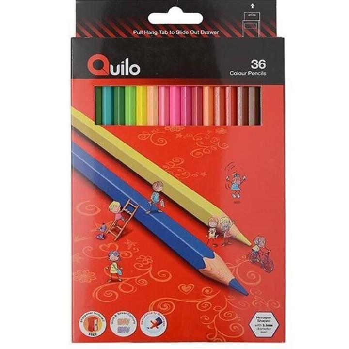 مدادرنگی 36 رنگ جعبه مقوایی کوییلو quilo بادوام و باکیفیت